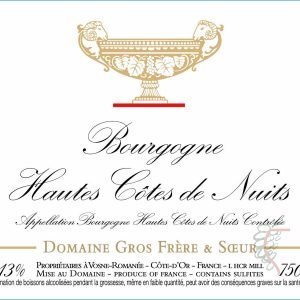 GROS FRERE & SOEUR HAUTES COTES DE NUITS BLANC 2023 75cl