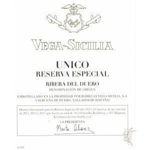 VEGA SICILIA RESERVA ESPECIAL MAGNUM VTA 2025 150cl